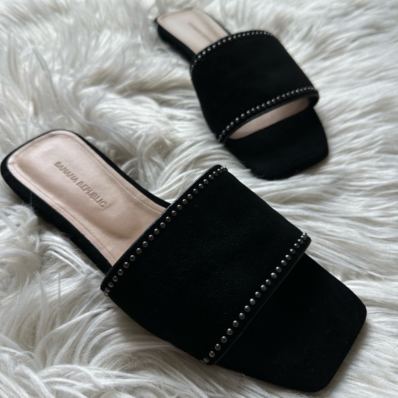 Banana Republic Shoes - NIB Banana Republic suede studded slides